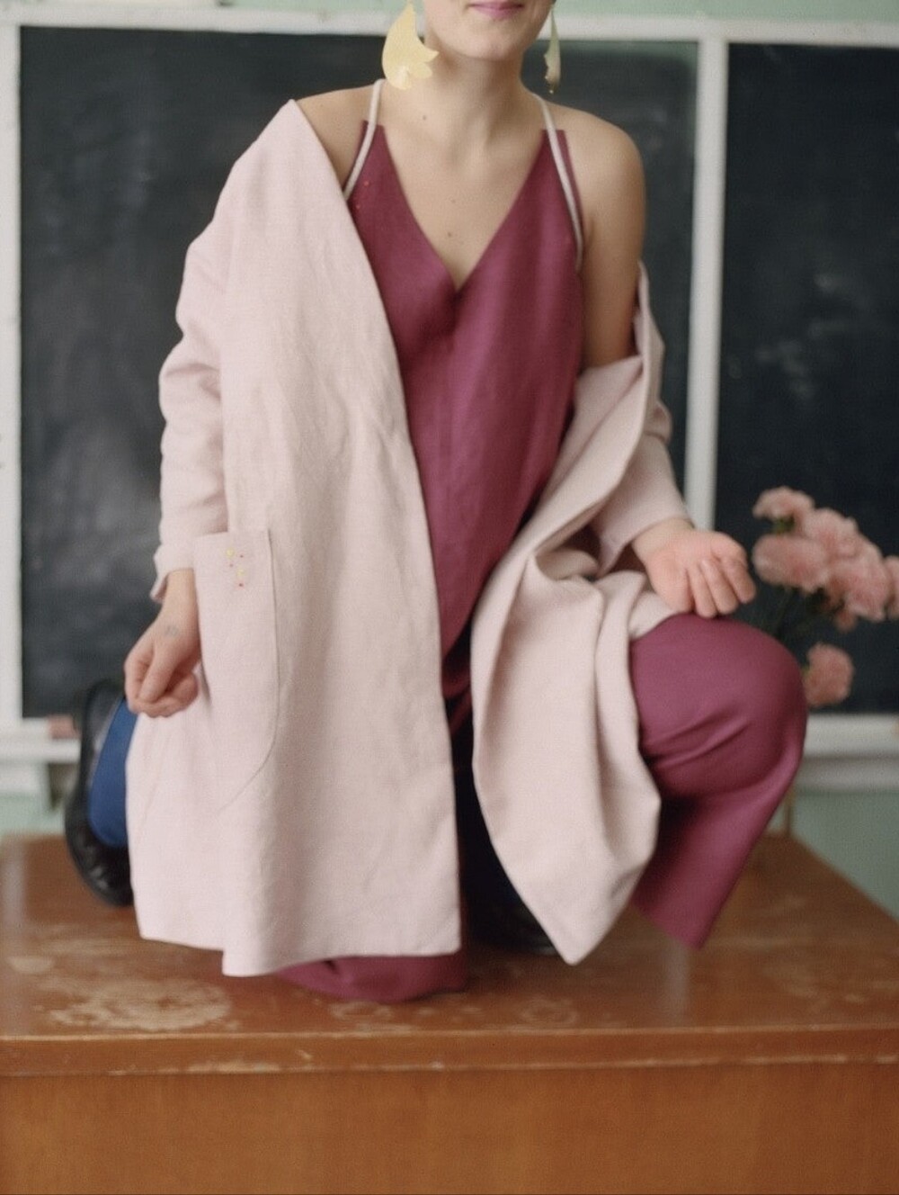 Tony Chestnut Drapey Jacket Lilac